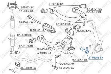 Наконечник рульової STELLOX 5198066SX