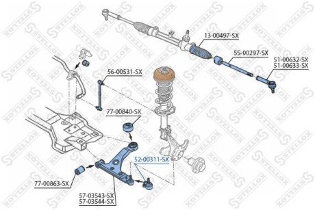 Опора шаровая MB SPRINTER 208-416, VW LT 28-46 95-06 передн. STELLOX 52-00311-SX