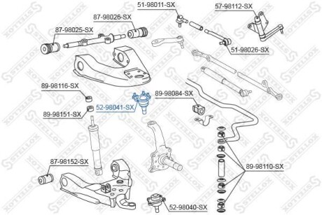 Опора кульова верхня STELLOX 52-98041-SX