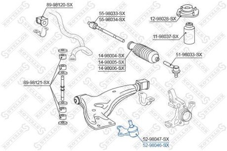 Опора кульова права STELLOX 5298046SX