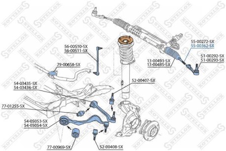 Рулева тяга STELLOX 5500362SX