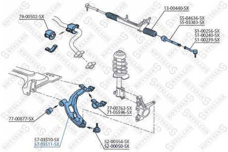 Рычаг независимой подвески колеса, подвеска колеса STELLOX 57-03511-SX