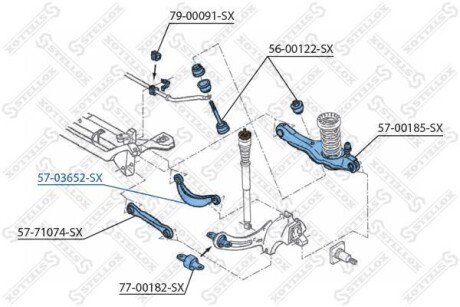 Важіль задньої підвіски верхній STELLOX 57-03652-SX