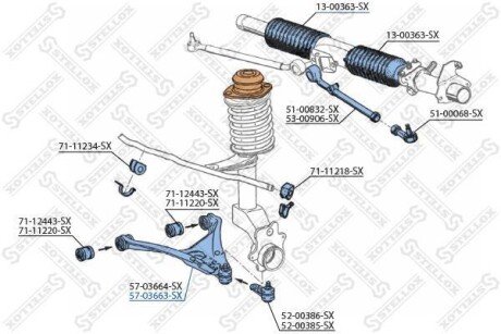 Важіль правий STELLOX 57-03663-SX