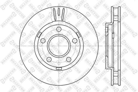 Диск гальмівний передній STELLOX 6020-3634V-SX