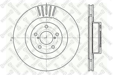 Диск гальмівний передній STELLOX 6020-4412V-SX