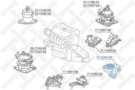 Опора кпп STELLOX 7111059SX