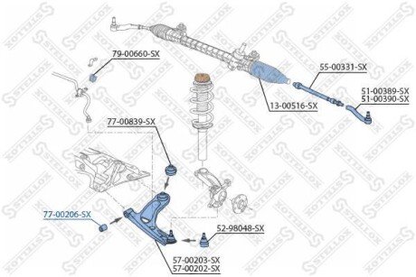 Сайлентблок важеля переднього STELLOX 7700206SX