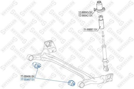Сайлентблок задньої балки STELLOX 7700467SX