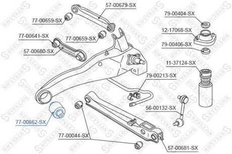 Сайлентблок важеля задньої підвіски подовжній STELLOX 7700662SX