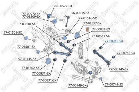 Подвеска, рычаг независимой подвески колеса STELLOX 77-00745-SX
