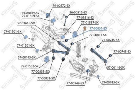 Подвеска, рычаг независимой подвески колеса STELLOX 77-00831-SX