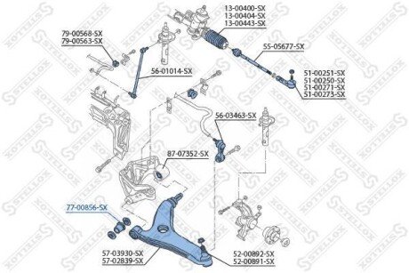 Сайлентблок важеля переднього нижнього STELLOX 77-00856-SX