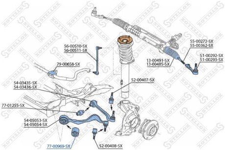 Сайлентблок переднього важеля STELLOX 7700969SX