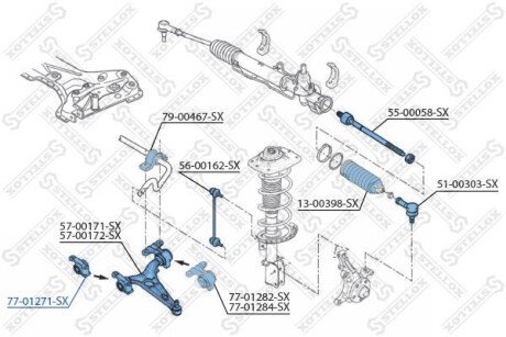 Сайлентблок переднього важеля передній STELLOX 77-01271-SX