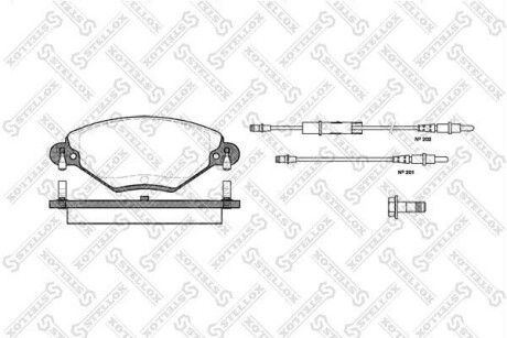 Колодки дискові передні з протискрипними пластинами STELLOX 839 004B-SX