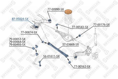 Сайлентблок задньої балки передній STELLOX 8705024SX