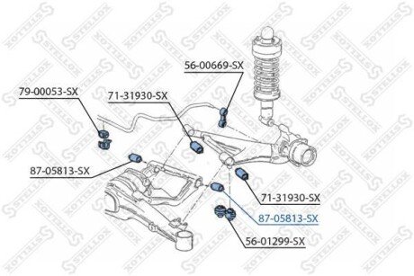 Сайлентблок задньої балки STELLOX 8705813SX