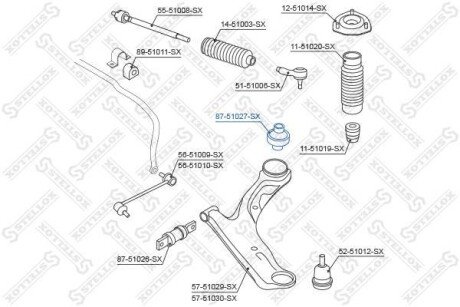 Сайлентблок важеля заднього STELLOX 87-51027-SX