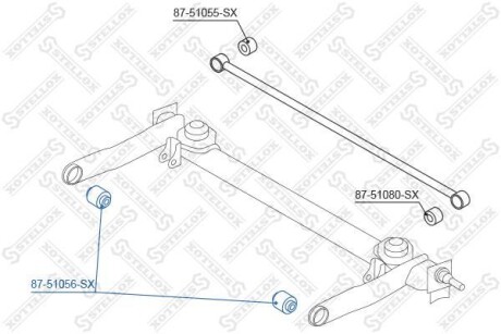 Сайлентблок задньої балки STELLOX 87-51056-SX