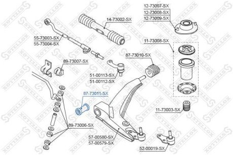 Suspension rubber bushing STELLOX 8773011SX