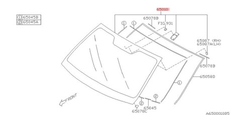 Стекло лобовое без подогрева 65009AJ240NU 65009AJ79A 65009AJ18A 65009AJ48A 65009 SUBARU 65009AJ240