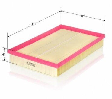 Фільтр повітряний Peugeot 307 1.4/1.6/2.0 04/01-/Citroen C4 2.0 16V 04- Tecneco AR2023PM