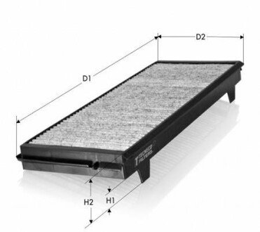 Фільтр салону вугільн. Renault Espace IV 1.9-2.2dCi, 3.0dV6/3.5V6 11/02- Tecneco CK9827C (фото 1)