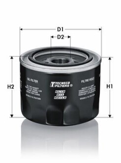 Фільтр масла Toyota Avensis 2.0D 03- Tecneco OL1203T