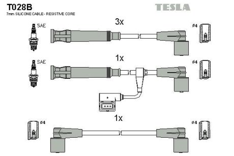 Провода высоковольтные, комплект Bmw 3 (E36) BLATNA TESLA T028B