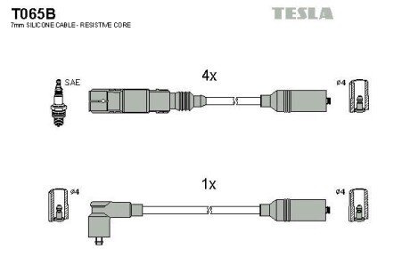 Комплект кабелiв запалювання TESLA T065B