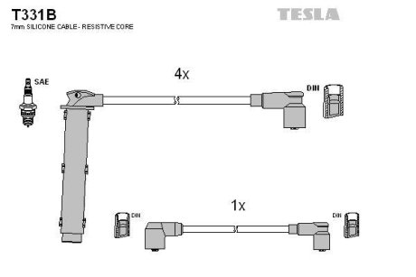 Дроти запалення, набір TESLA T331B