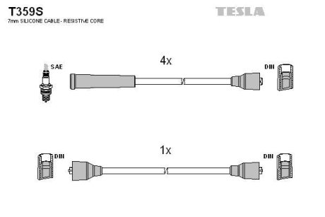 Провода свечные 2121-21213 карб (силикон) TESLA T359S