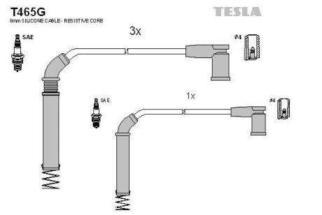 Комплект кабелів високовольтних TESLA T465G