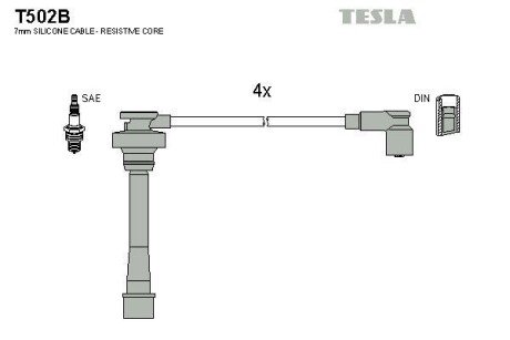 В/в провода Mitsubishi Lanser 1.6 92- TESLA T502B