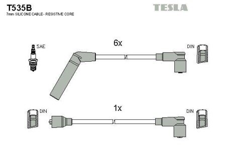 Комплект проводов зажигания TESLA T535B