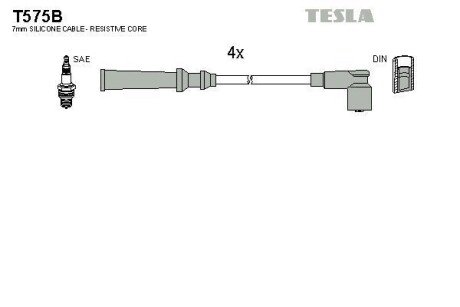 Комплект проводов зажигания TESLA T575B