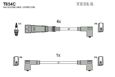 Комплект кабелiв запалювання TESLA T654C