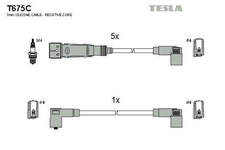 Дроти запалення, набір TESLA T675C