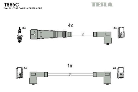 Комплект дротів високої напруги TESLA T865C