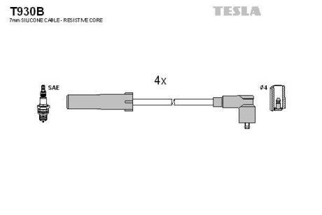 Кабелі запалювання TESLA T930B