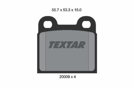 Комплект тормозных колодок, дисковый механизм TEXTAR 2000906