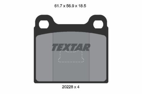 Гальмівні колодки, дискове гальмо (набір) TEXTAR 20228
