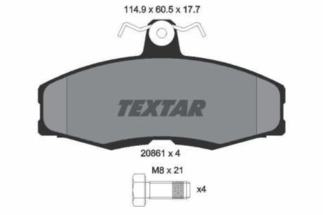 Колодки гальмівні дискові, комплект TEXTAR 2086105