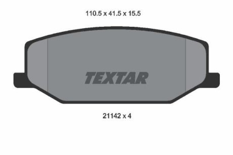 Комплект тормозных колодок, дисковый механизм TEXTAR 2114202