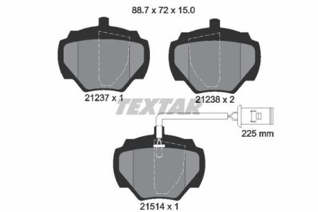 Комплект тормозных колодок, дисковый механизм TEXTAR 2123701