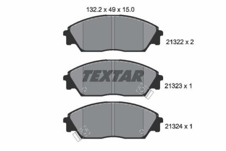 Комплект тормозных колодок, дисковый механизм TEXTAR 2132201