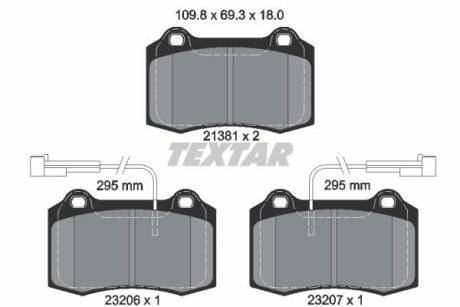 Комплект тормозных колодок, дисковый механизм TEXTAR 2138103