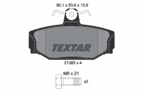 Комплект тормозных колодок, дисковый механизм TEXTAR 2138501 (фото 1)