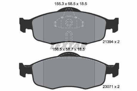 Комплект тормозных колодок, дисковый механизм TEXTAR 2139408 (фото 1)